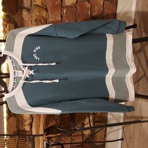 NWOT Women's Victoria's Secret Pink Size SP Lace Up Pullover Sweatshirt Gray